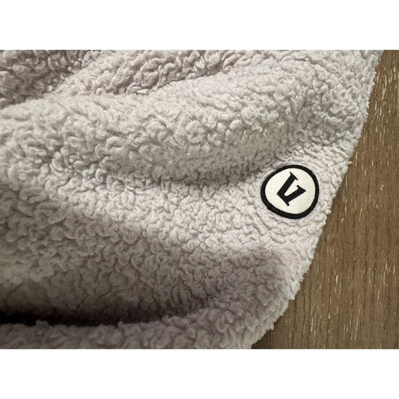 Vuori Cozy Sherpa Popover Women Sherpa Pullover Jacket Cream Green 1/2 Snap - Picture 5 of 12